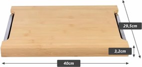 Deska bambusowa z miseczką ociekającą, 40 x 29 x 3,5cm