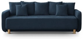 Ciemnoniebieska rozkładana sofa ze schowkiem 231 cm Elen – Micadoni