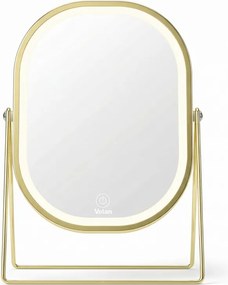 Lusterko Do Makijażu PREMIUM Kosmetyczne POŁYSK Metalowe PODŚWIETLANE LED