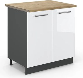 Szafka pod zlew biały wysoki połysk 80x60x82 fame-line