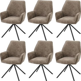 Krzesło do jadalni MCW-G67 (zestaw 6 sztuk),  brązowy