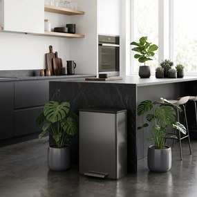 HOMCOM Kosz na śmieci do kuchni 45 L, kosz na pedał z pokrywą soft-close, wyjmowany wkład wewnętrzny | Aosom PL