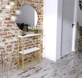 Minimalistyczna konsola złoty + biały połysk - Carello 3X