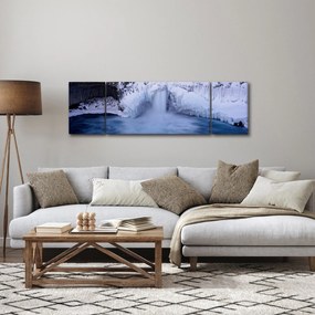 Obraz wodospadu zimą (170x50 cm)