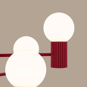 Żyrandol HALO 6 burgund ryflowany SOLLUX  LIGHTING