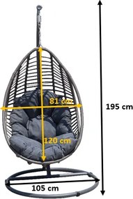 Kokon Bellissimo z szarego technorattanu