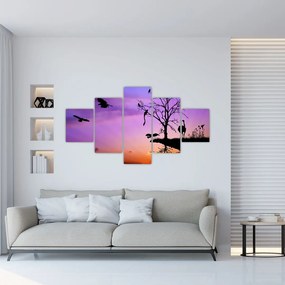 Obraz - Sylwetki zwierząt (125x70 cm)