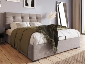 Łóżko tapicerowane 90x200cm z weluru - regulowane wezgłowie z stelażem na listwy - Szare