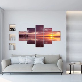 Obraz - Plaża o zachodzie słońca (125x70 cm)