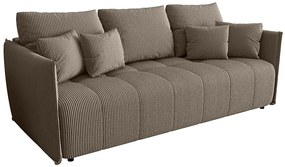 Jasnobrązowa sztruksowa sofa z funkcją spania M8-K90