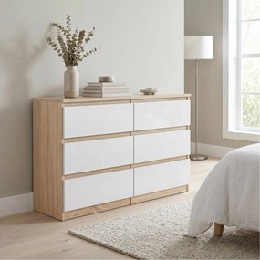 Komoda NUDO 120 cm do Salonu Sypialni 6 Szuflad Dąb sonoma