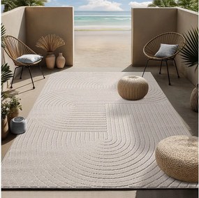 Dywan nowoczesny design boho - Beige - 120 x 160 cm - SANTO PLUS