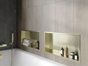 Mexen X-Wall-R półka wnękowa z kołnierzem 60 x 30 cm, złota szczotkowana - 1950603010