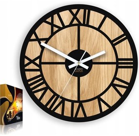 Zegar na ścianę nowoczesny drewniany z cichym mechanizmem okrągły solidny