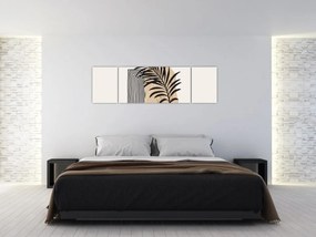 Obraz - Abstrakcja z tropikalnymi liśćmi N⁰3 (170x50 cm)