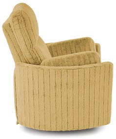 Fotel wypoczynkowy obrotowy elektrycznie rozkładany, bujany PEGAS musztarda