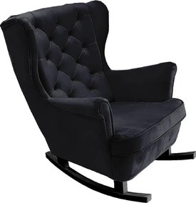 Fotel Relax z Tapicerowanym Siedzeniem i Podłokietnikami, Fotel TV 102x81x95cm Czarny_29862