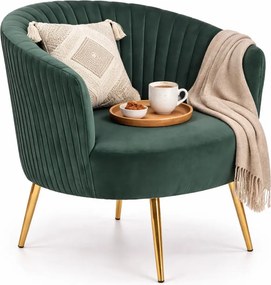 Zielony klubowy fotel muszelka D4-D34