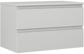 Mexen Orio szafka łazienkowa podumywalkowa 80 cm z blatem, 2 szuflady, szara mat - 91A10-08047-2-BFFC62