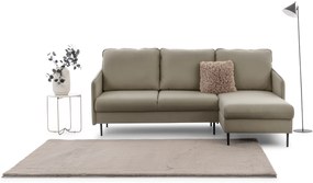 Narożnik z funkcją spania Taila Mini prawostronny - beżowy welur Velluto 3 / czarne nogi