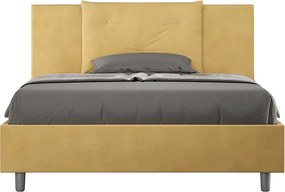 Łóżko bez stelaża tapicerowane 140x190 microfibra okra Appia