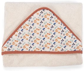 Kremowy bawełniany ręcznik dziecięcy z kapturem 80x80 cm Pomme des Bois – Moulin Roty