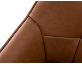 Brązowe krzesła z imitacji skóry z podłokietnikami zestaw 2 szt. Nolan Square – Unique Furniture