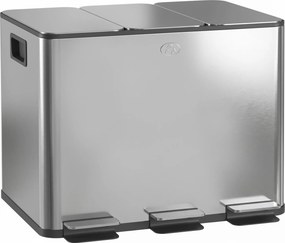 HOMCOM Kosz na śmieci 3 × 20 l | stal odporna na odciski, ciche domykanie, wyjmowane wkłady