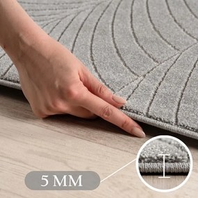 Dywan uniwersalny Nova 3D Motyw Roślinny szary 140 cm x 200 cm
