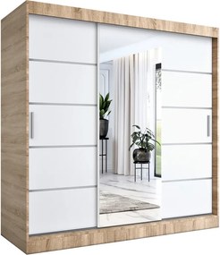 Szafa przesuwna 200 cm dąb sonoma + biały D9-Z41