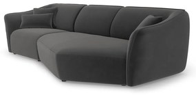 Ciemnoszary aksamitny narożnik Tokyo – Cosmopolitan Design