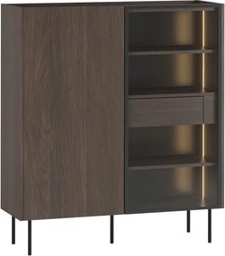 Witryna Dunari 120 cm dwudrzwiowa z ukrytymi szufladami - dąb dunin