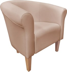 Fotel Milo tkanina Eko-skóra elegancki fotel do salonu i gabinetu : Kolor nogi - Drewno, Kolor tkaniny - EKO-SKÓRA - 11D, Wysokość nogi - 20 cm