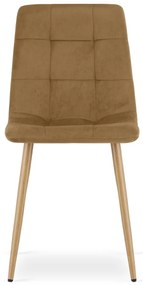 Krzesło aksamitne KARA brązowe