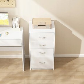 Nowoczesna półka z 4 szufladami w stylu loftowym, biała komoda, duża szafka biurowa 85 cm