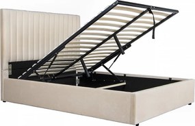 Łóżko "Mia" ze skrzynią - 140 x 190 cm - Beżowe