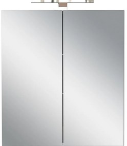 Antracytowa wisząca/z lustrem szafka łazienkowa 60x71 cm Arcena – Germania