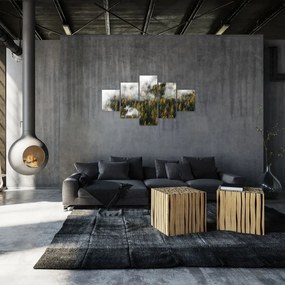 Obraz lasu w chmurach (125x70 cm)