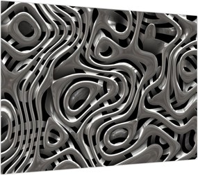 Obraz na szkle - Metaliczna abstrakcja (70x50 cm)