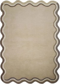 Wełniany dywan tkany ręcznie w naturalnym kolorze 120x170 cm Leo Scallop – Flair Rugs