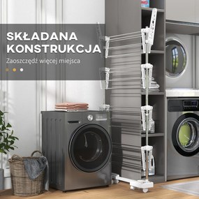HOMCOM Suszarka na pranie wieżowa mobilna Składane skrzydła boczne 3 lub 4 poziomy Praktyczna i oszczędzająca miejsce | Aosom PL