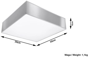 Minimalistyczny kwadratowy plafon E796-Horux - szary