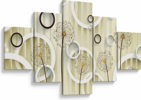 Abstrakcyjny obraz z dmuchawcami (125x70 cm)