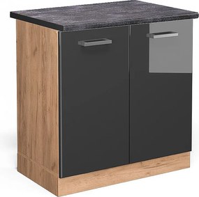 Szafka pod zlew antracyt wysoki połysk 80x60x81.6 r-line