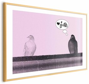 Plakat Zaloty 30x21 cm z ramą złotą z marginesem ARTGEIST B