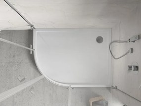 Mexen Flow+ brodzik półokrągły asymetryczny prawy 100 x 90 cm, biały połysk - 46Q109010RH