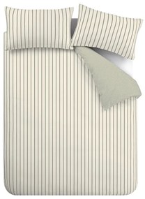 Zielono-kremowa bawełniana pościel jednoosobowa 135x200 cm Hampton Stripe – Bianca
