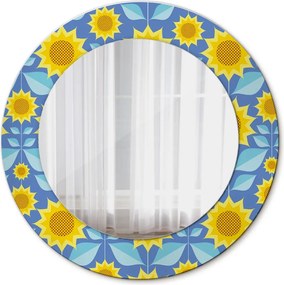 Lustro dekoracyjne okrągłe Geometryczne słoneczniki