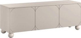 Szafka RTV trzydrzwiowa Sonatia II 150 cm na nogach kulach - kaszmir
