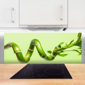 Szkło do Kuchni na Ścianę Świeże Pędy Zielonego Bambusa